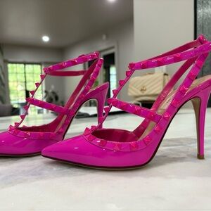 Valentino Garavani Hot Pink Strappy Heels